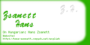 zsanett hans business card